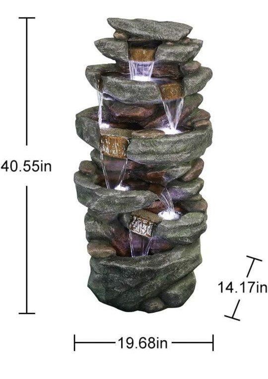 Water fountain 6 tier 6led new