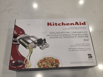 KitchenAid KSM1APC Spiralizer Stand Mixer Attachment with Peel, Core & Slice - 5 Blades