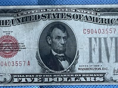 1928 Series A $5 Dollar Note 120 OBO