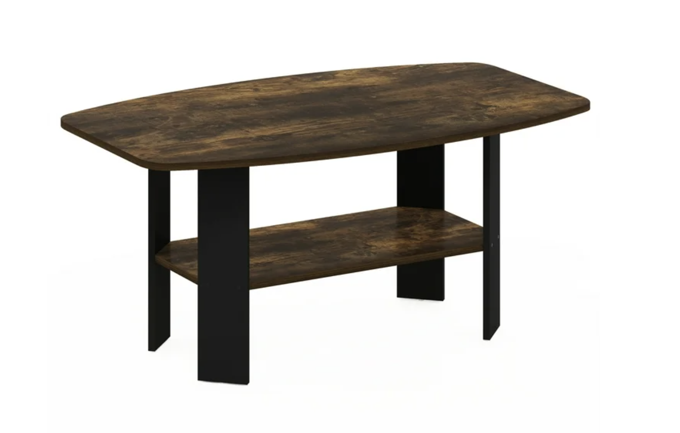 New in Box Simple Design Coffee Table, Amber Pine/Black