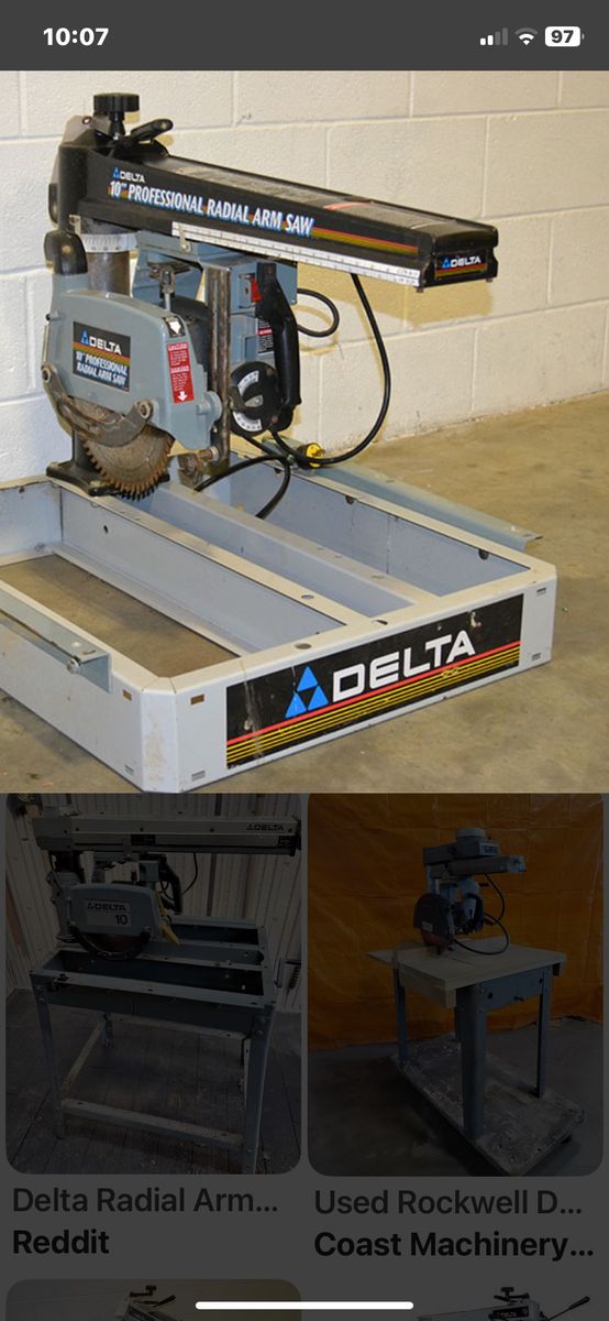 Delta Radial Arm Saw 10 Inch