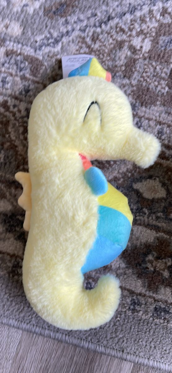 Yellow rainbow seahorse plush stuffed animal