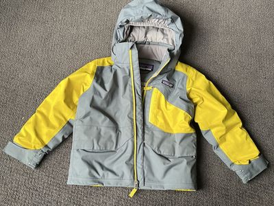 Patagonia Kids' XS (5-6) Ski Jacket - Gray/Yellow - Polyester Shell & Insulation