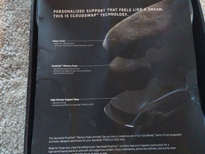 Genuine Secretlab PlushCell Memory Foam Armrest Tops for the TITAN Evo 2022 gaming chair.