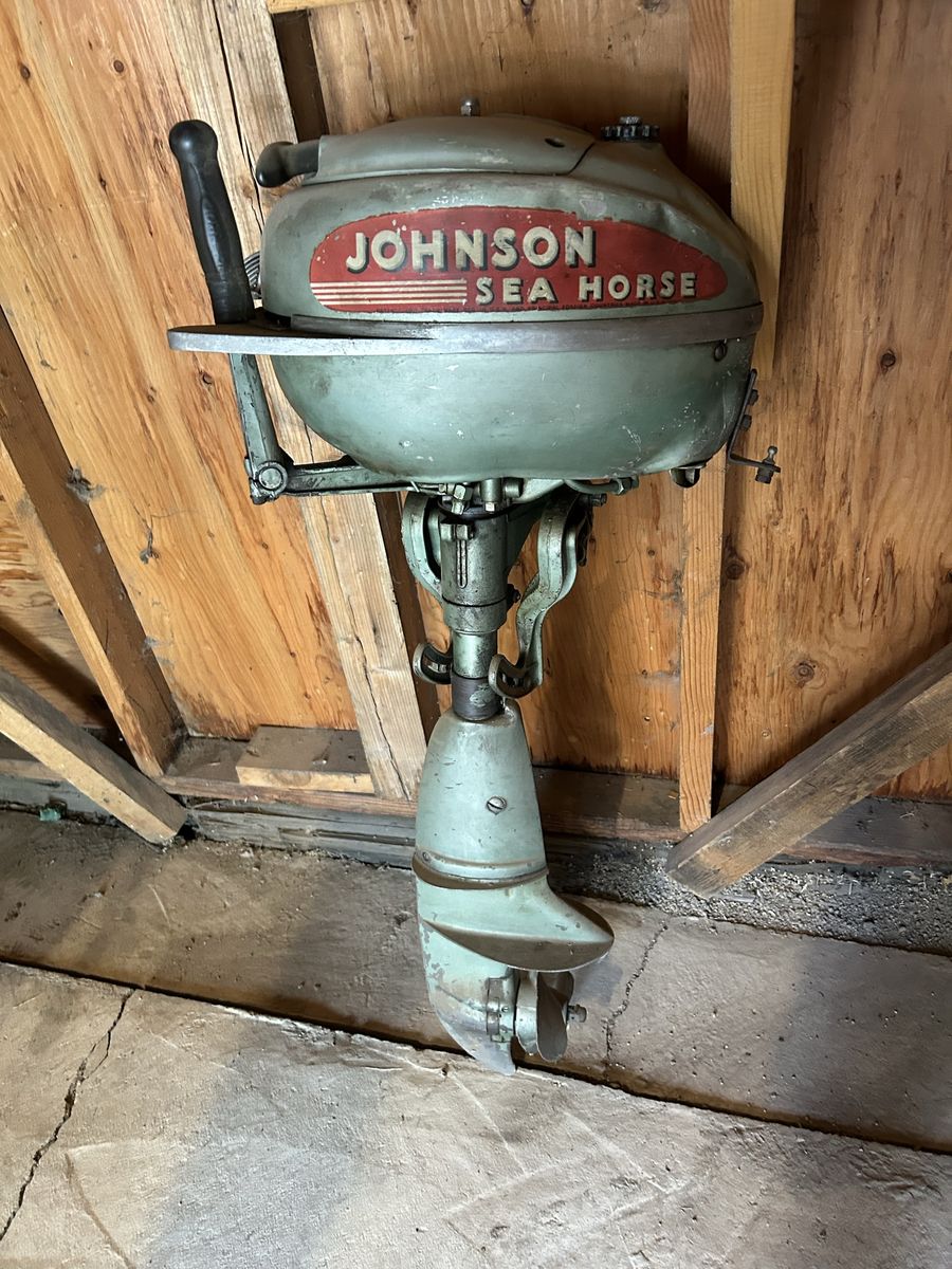 Vintage Johnson Sea Horse Outboard Boat Motor - Classic Marine Engine