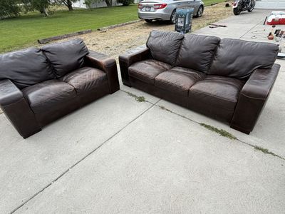 Leather couch set
