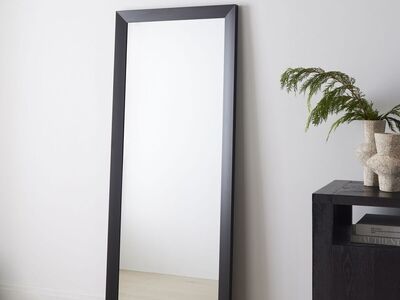 6' Tall West Elm Thick Frame Metal Floor Mirror Dark Bronze Black