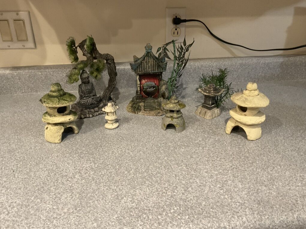 Asian Decor Set For Aquarium