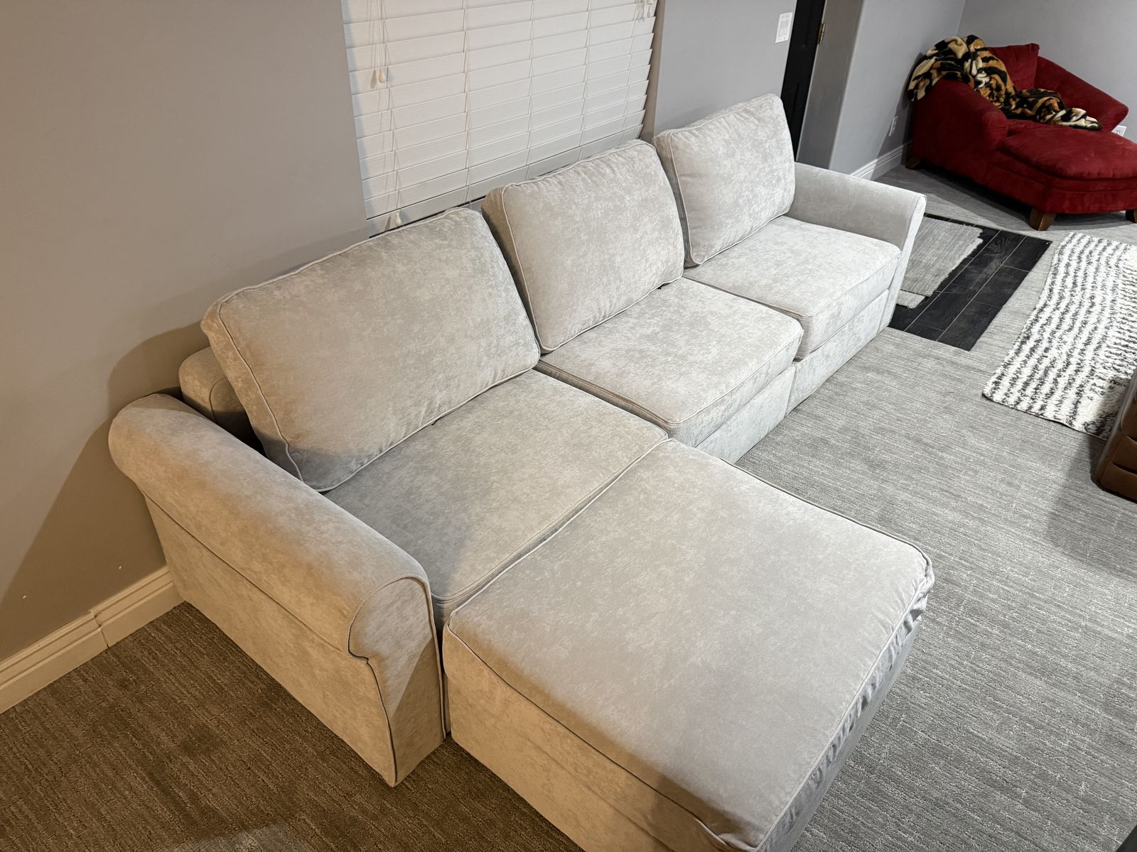 LoveSac Sectional With Chaise Sky Grey