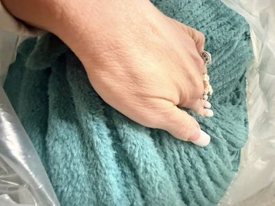 New. Huge Roll of Teal Fuzzy Fabric Material for Crafting or Sewing Projects