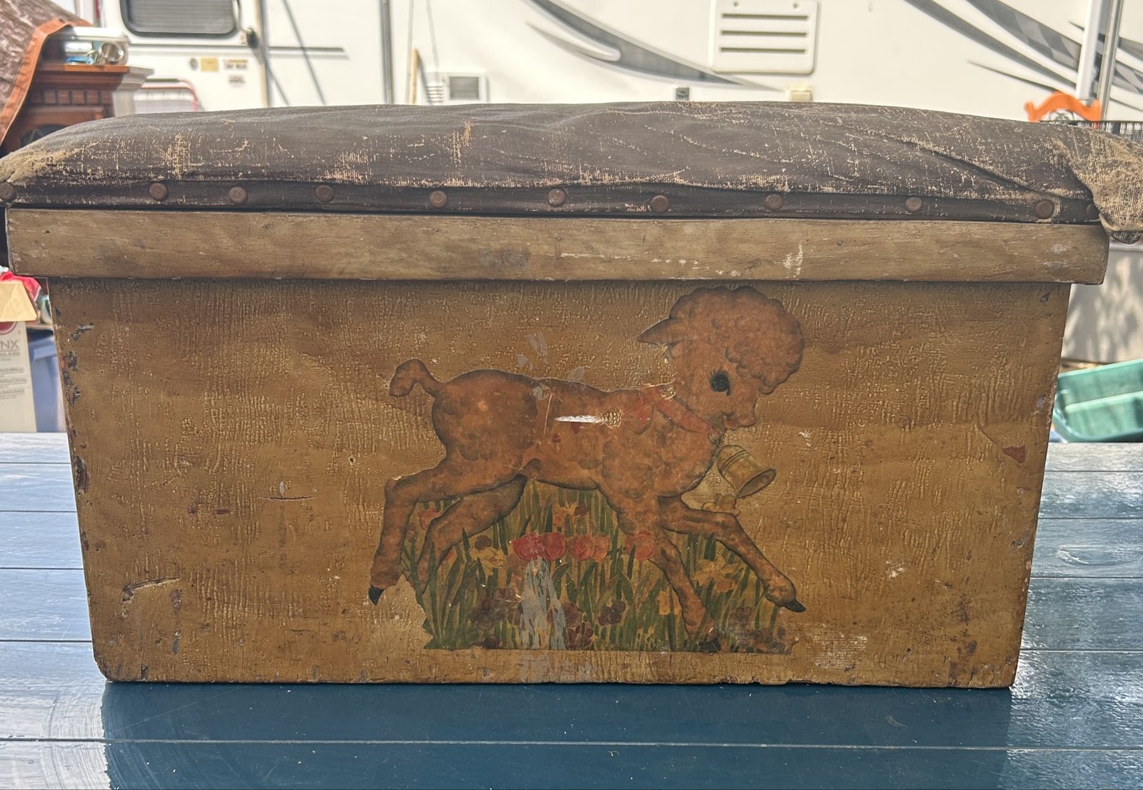 Vintage Wooden Toy Chest 