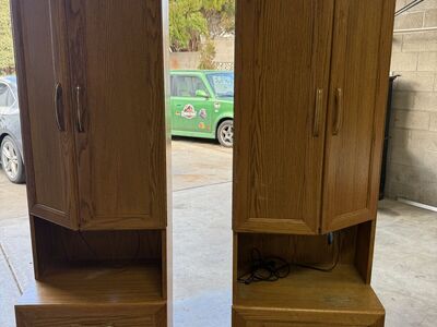 Matching Nightstands with Wired Light and Storage