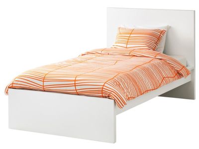 IKEA MALM Twin Bed Frame White - Luröy Slatted Base Included & $200 mattress