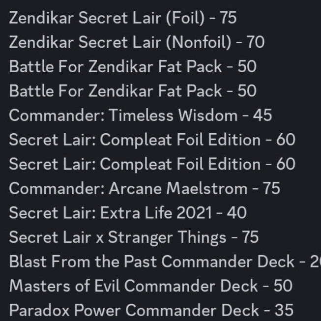 Sealed MTG Cards- Commander, secret lair, etc.