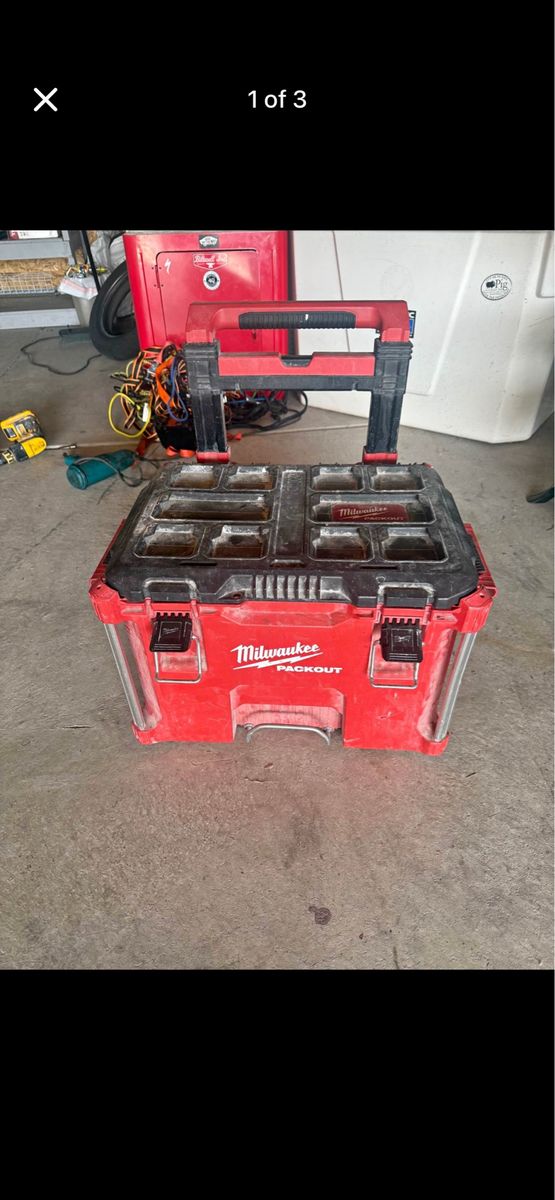 Milwaukee PACKOUT Rolling Tool Box - Heavy Duty Storage, Red/Black