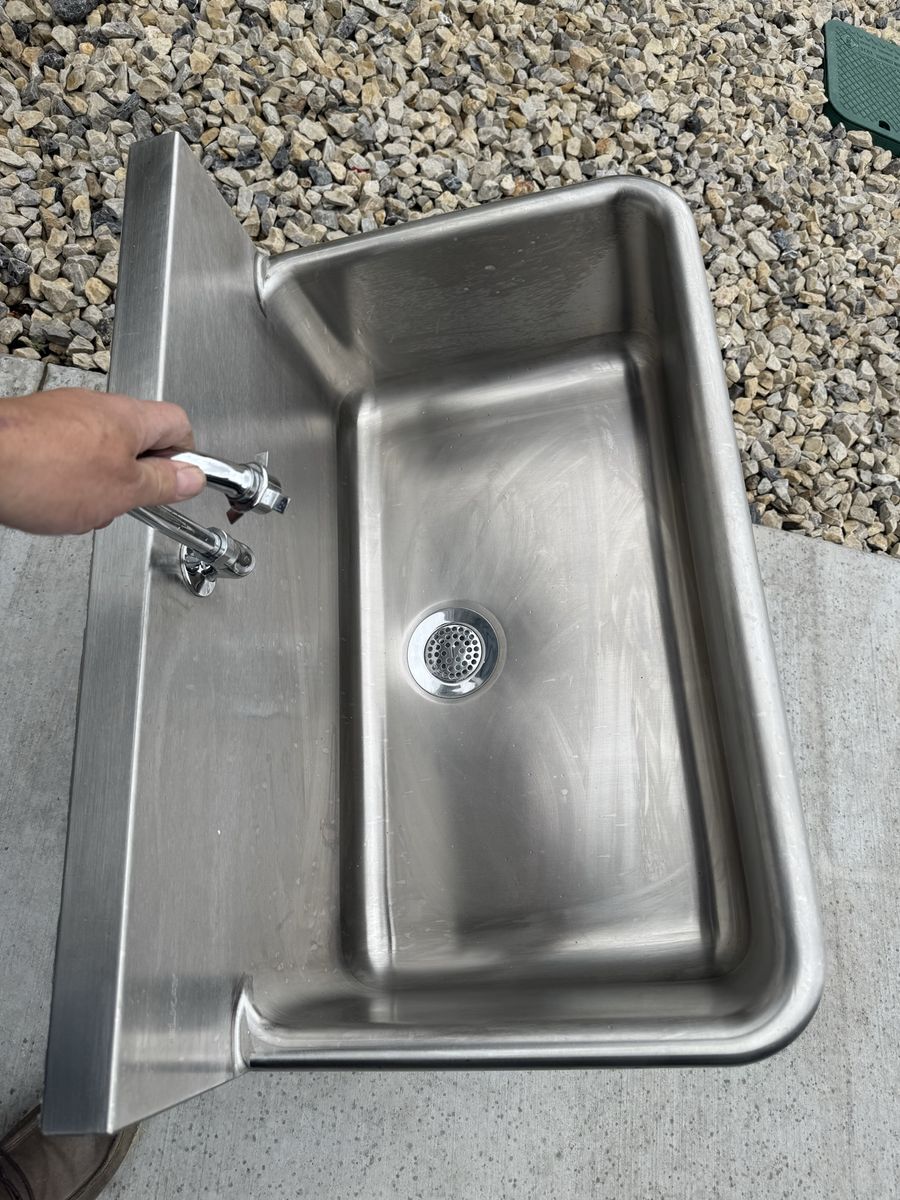 Stainless Steel Wall Mount Commercial Hand Wash Sink with Faucet - Industrial Grade Utility Sink