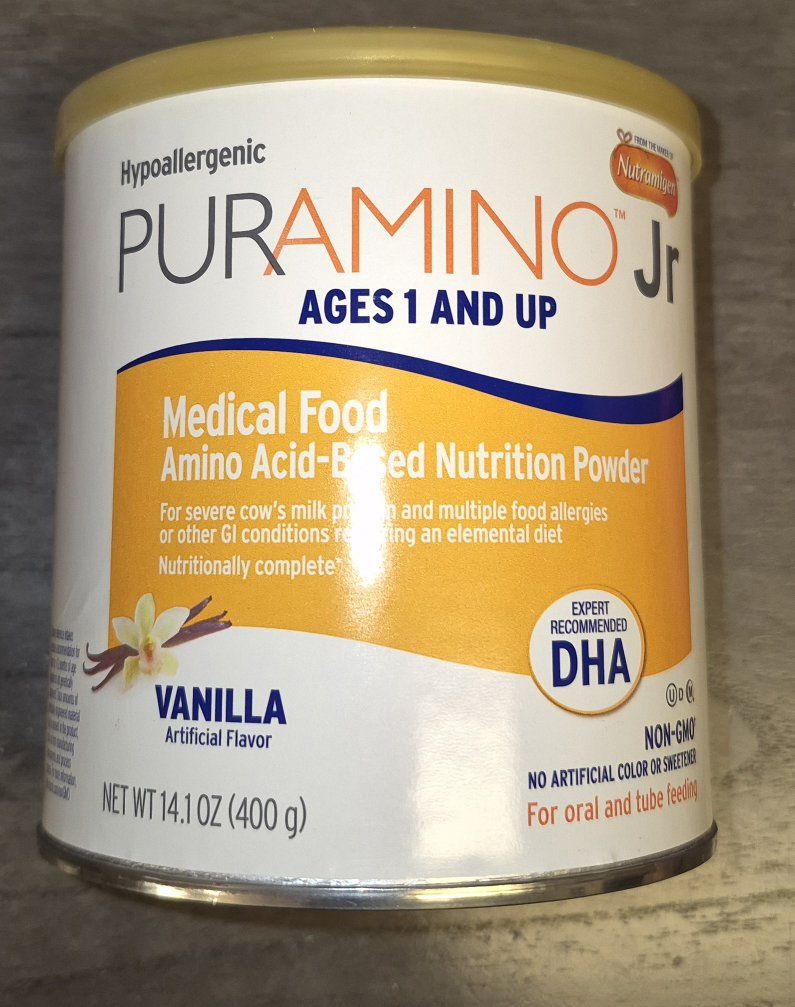 1 can PurAmino Jr 14.1 oz medical food amino acid-based toddler formula powder
