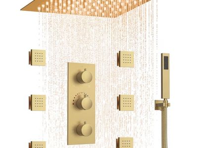 12 Inch Rainfall Shower System with 6 Body Jets