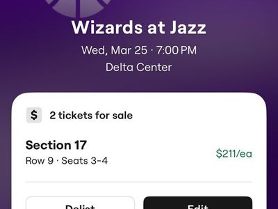 Jazz Wizards Tickets $180 Toyota Club