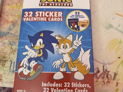 Sonic the Hedgehog 32 Sticker Valentine Cards by Bendon - New