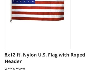 NEW! 8x12 ft. Nylon U.S. Flag with Roped Header