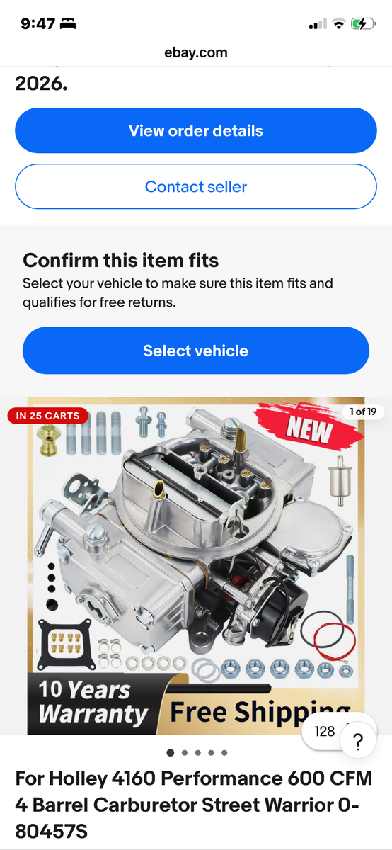 China carb built like a Holly 600 cfm .SBC engine bundle