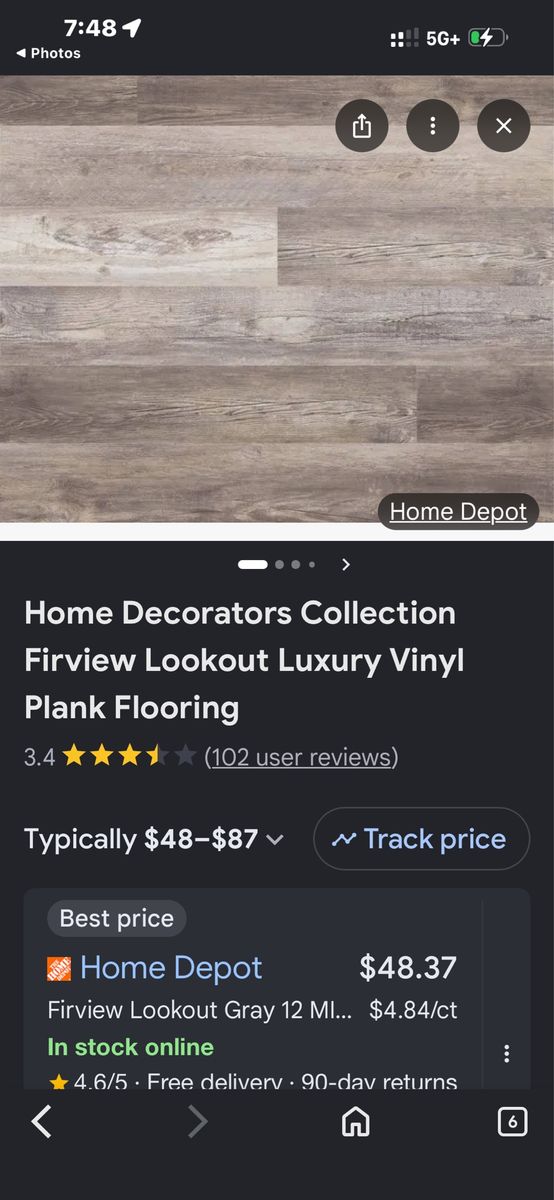 Home Decorators Collection Firview Lookout Gray Luxury Vinyl Plank Flooring, 12 MIL