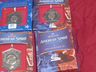 Hallmark American Spirit State Quarters Collection Coin and Figurine Sets - NC, RI, MD, VT - Limited Ed.