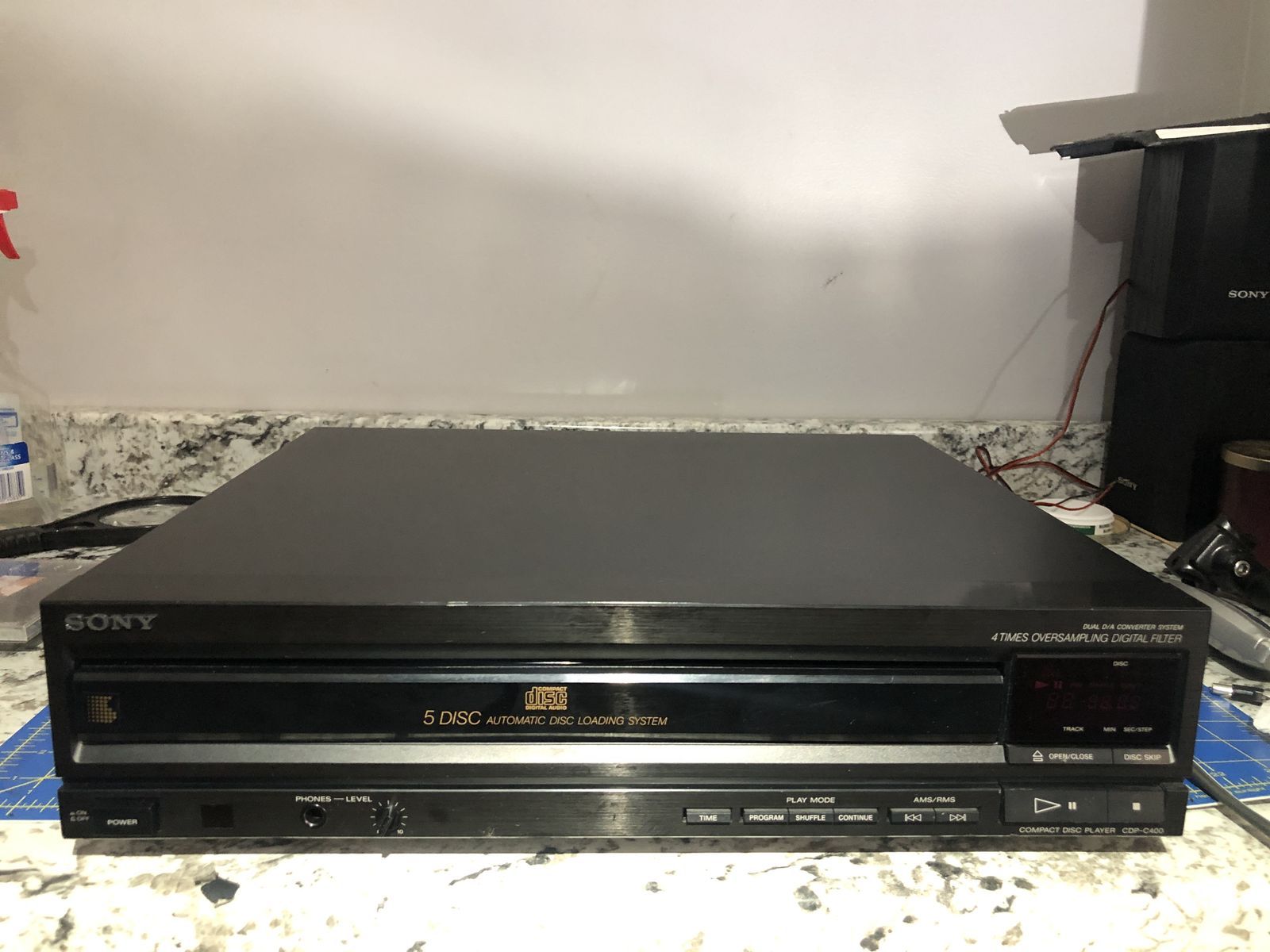 Vintage 1989 Sony CDP-C400 5-Disc CD Changer