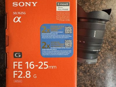 Sony FE 16-25mm F2.8 G lens. With box. Mint