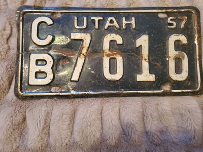 Retro 1957 Utah License Plate