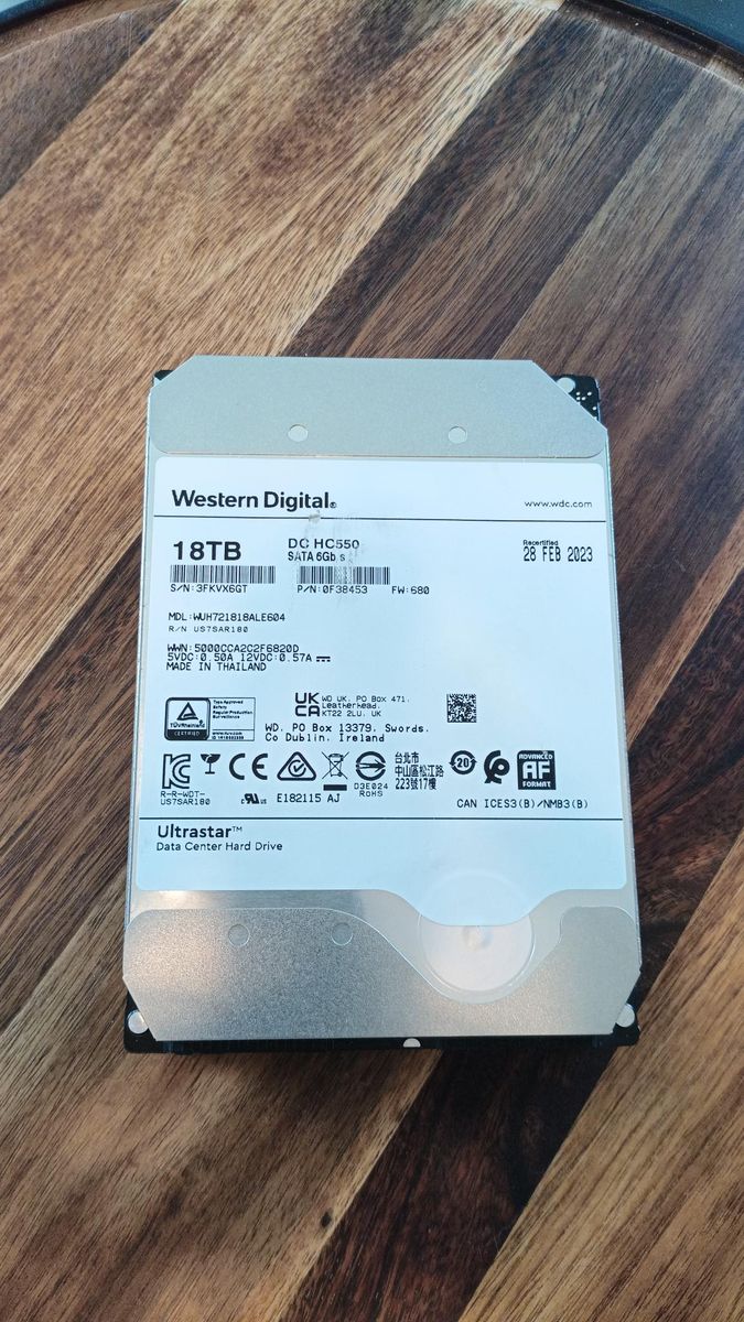 WD Ultrastar 18TB Hard Drive - Enterprise DATA DC HC550