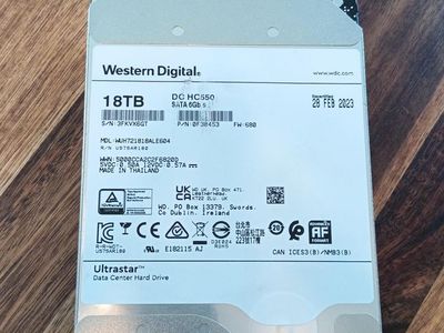 WD Ultrastar 18TB Hard Drive - Enterprise DATA DC HC550