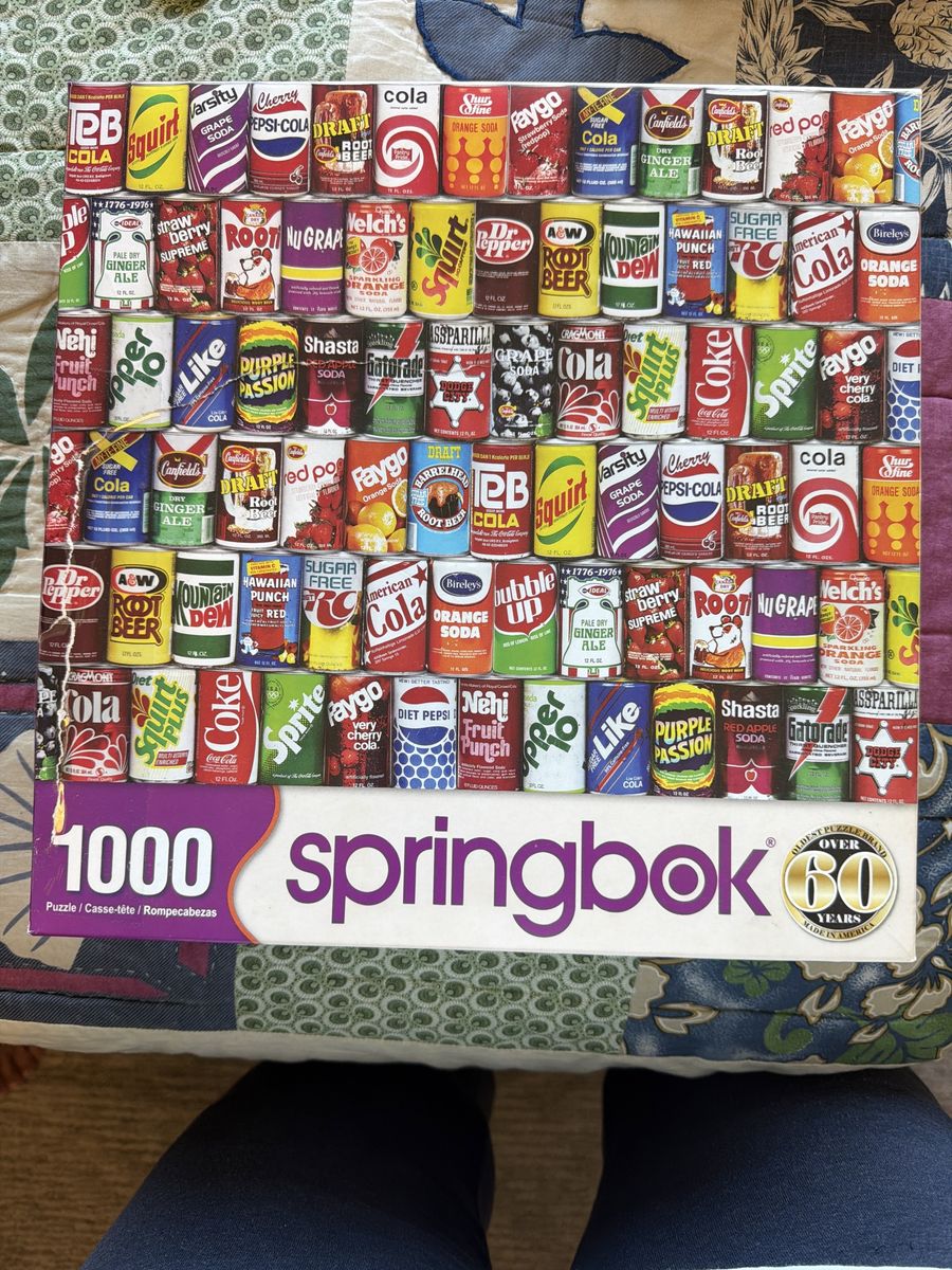 Springbok 1000-Piece Vintage Soda Can Jigsaw Puzzle - "Oldest Puzzle Brand" - Complete