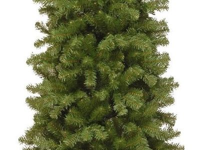 NEW National Tree Company 6 ft Unlit North Valley Spruce Slim Artificial Christmas Tree, 636 Tips, Includes Stand, Green