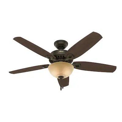 USED Hunter 52-in New Bronze with Brazilian cherry/stained oak Blades Ceiling fan