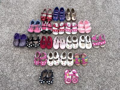 Toddler Girls Shoes Bundle, Sizes 2-6, 21 Pairs