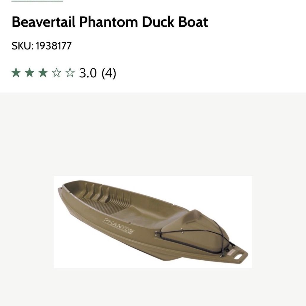 Beavertail Phantom 9' Flat Bottom Duck Boat with Oars & Storage, Used Once