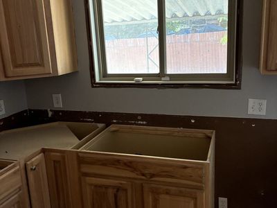 Used Solid Wood Kitchen Cabinets Set - Upper & Lower Units with Molding