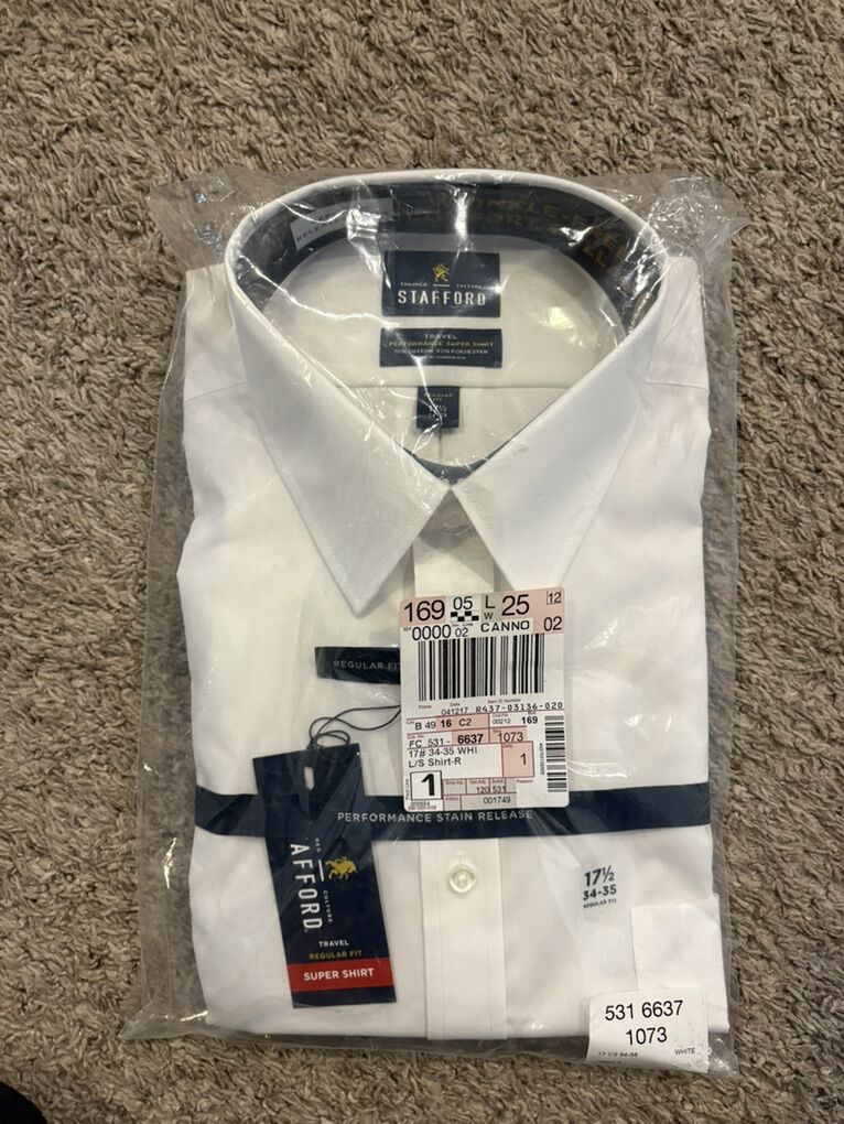 Stafford mens dress shirt 17.5/34-35