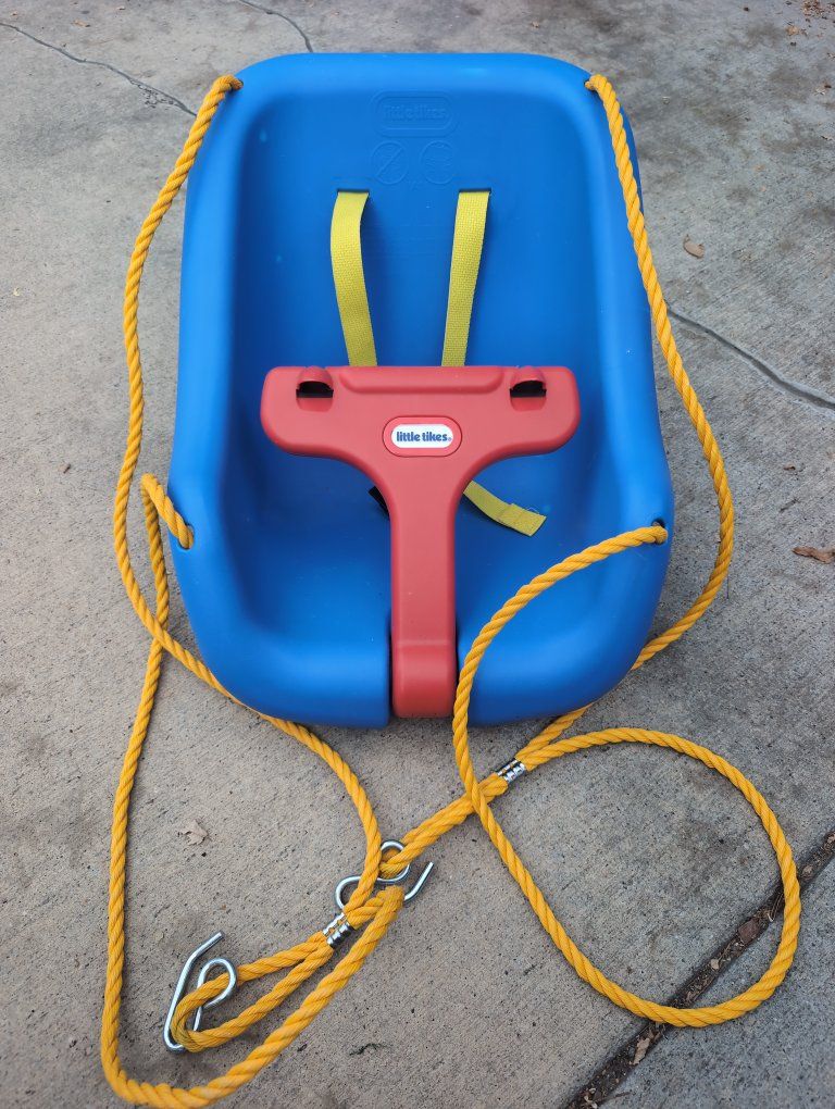 Little Tikes Blue and Red Infant Toddler Swing Seat with Safety Straps