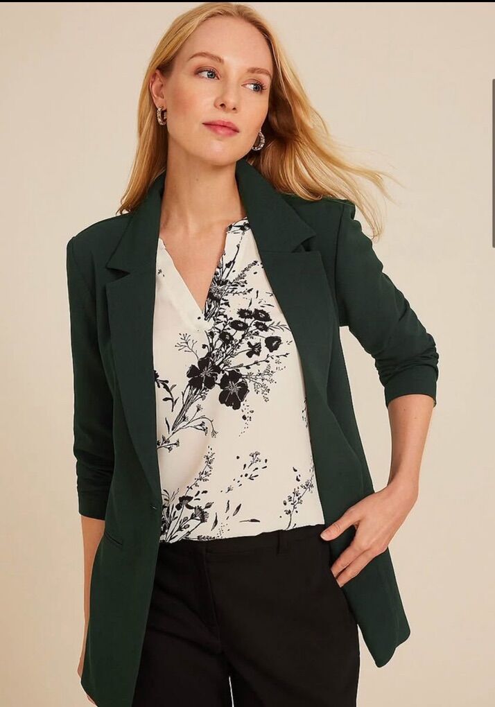 New With Tag! Dark Green Boyfriend Blazer Medium