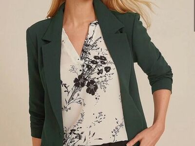 New With Tag! Dark Green Boyfriend Blazer Medium