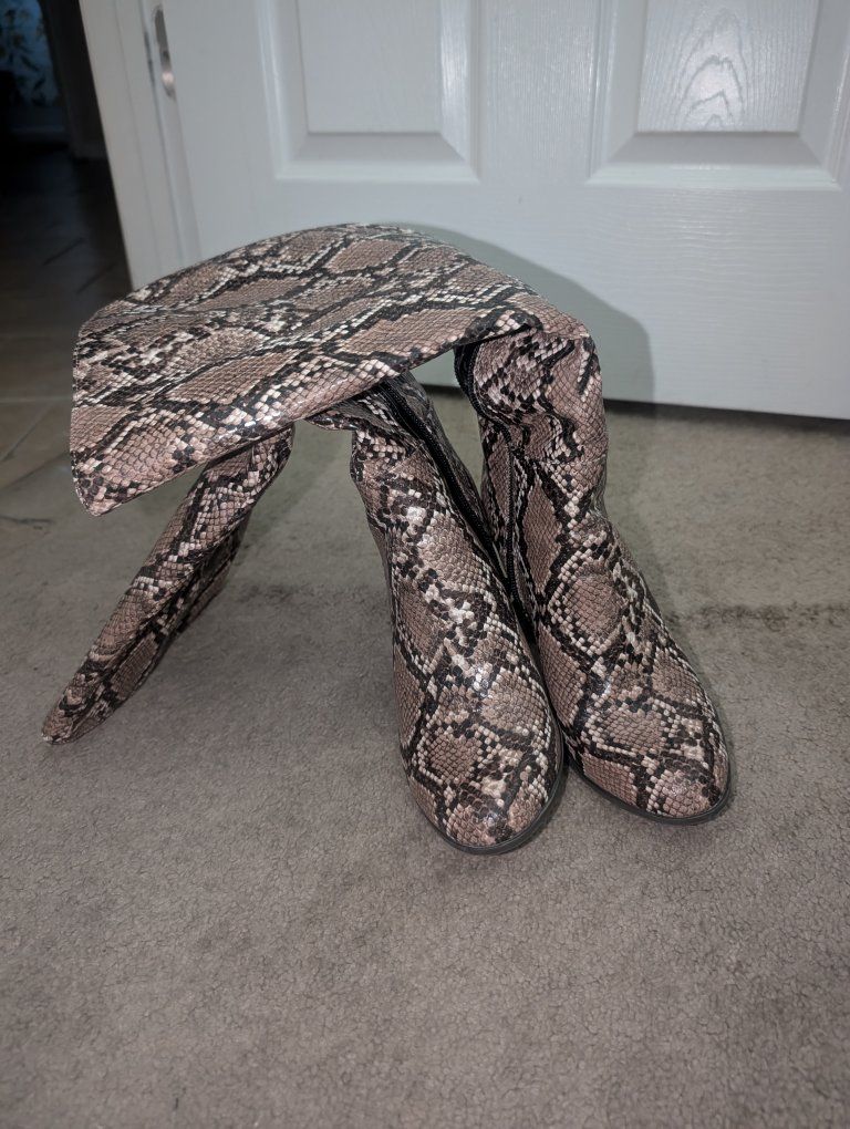 faux snake skin boots