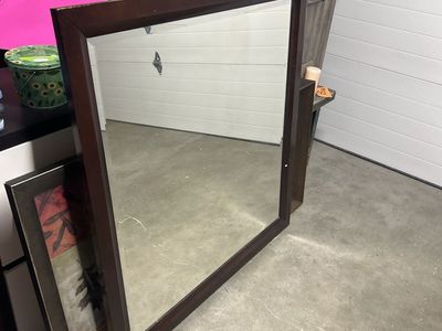 Large Wood Framed Wall Mirror
