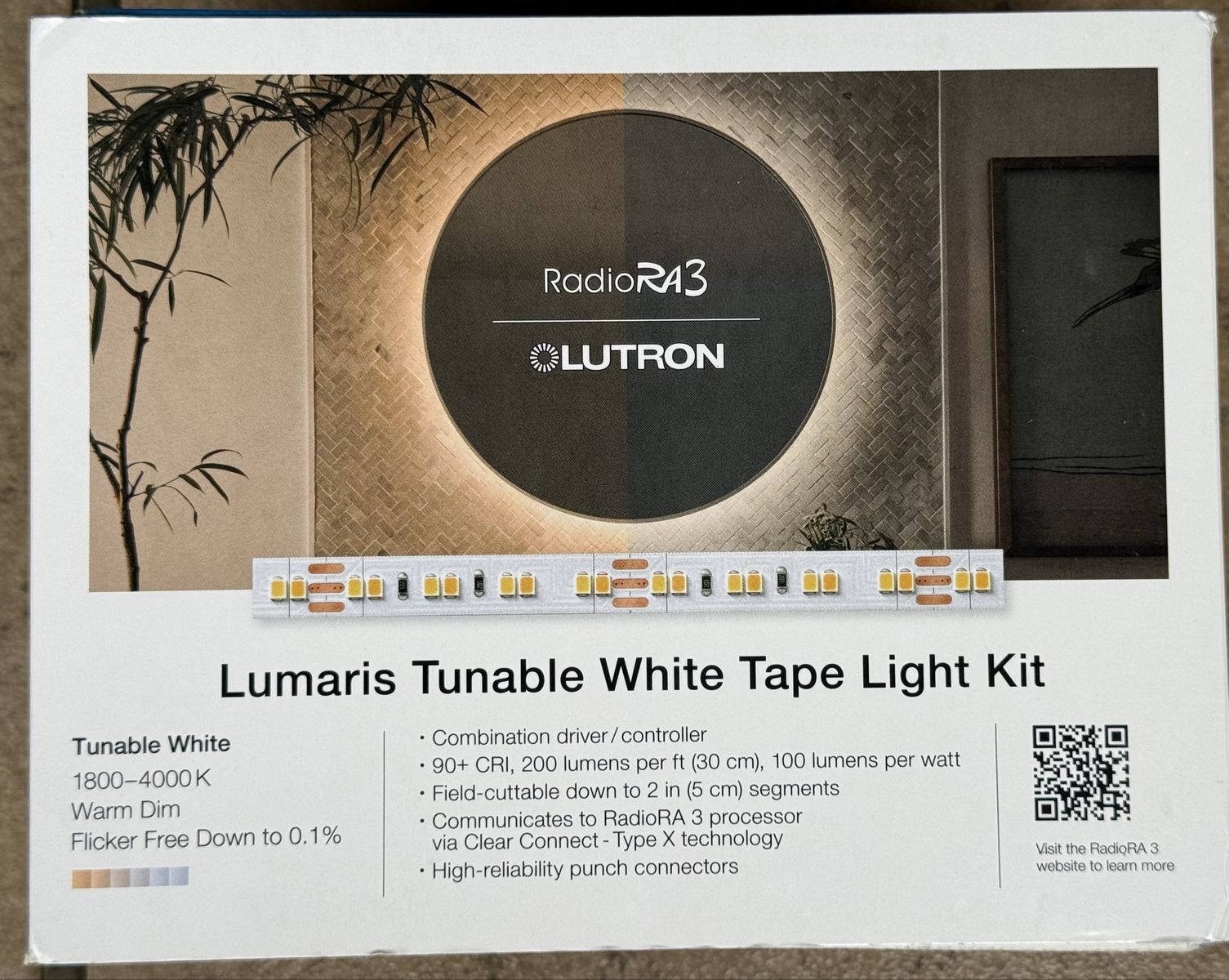 Lutron RadioRA3 Lumarais Tunable White Tape Light Kit - New Kit