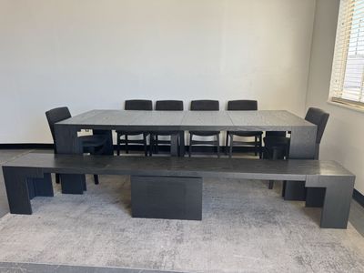 COSTCO EXTENDABLE TRANSFORMER DINING & COFFEE TABLE SET