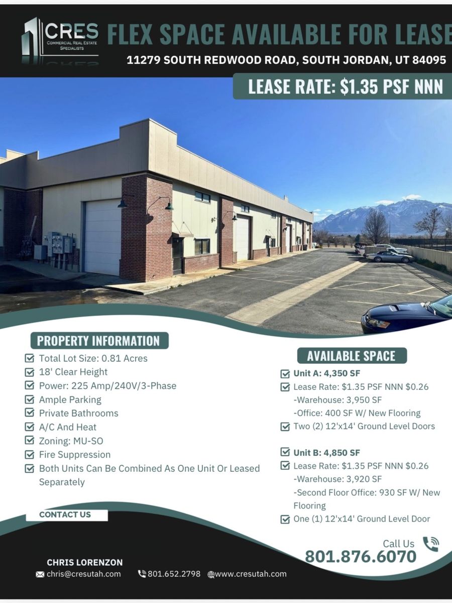 FLEX SPACE AVAILABLE FOR LEASE