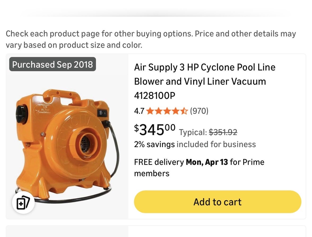 Pool Blower/Vacuum Liner