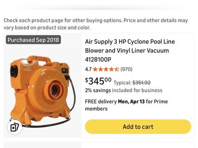 Pool Blower/Vacuum Liner